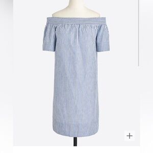 J.Crew Striped off-the-shoulder dress